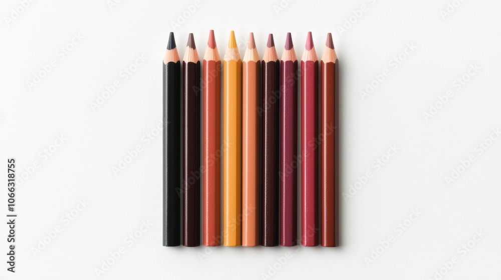 Colorful Pencils on White Background Colorful Pencils on White Background