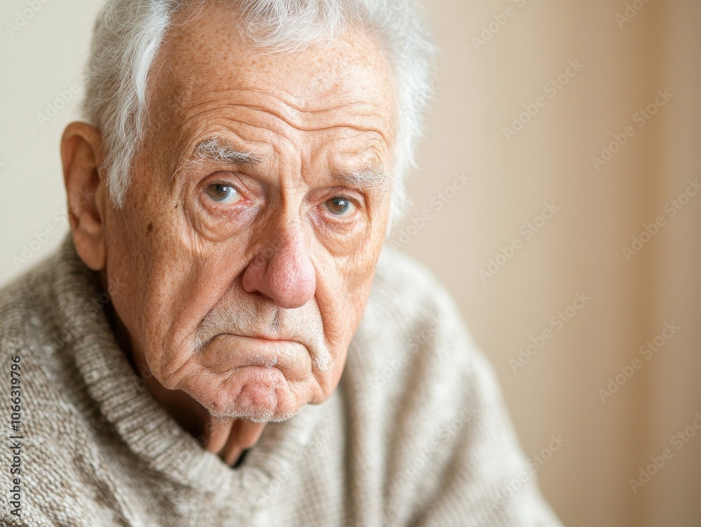 Portrait of a thoughtful elder. Portrait of a thoughtful elder.