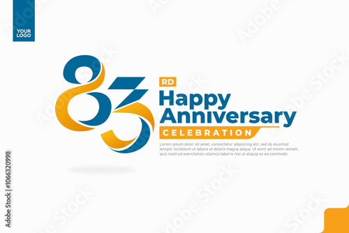 Number 83 logo icon design, 83rd birthday logo number, anniversary 83 photo