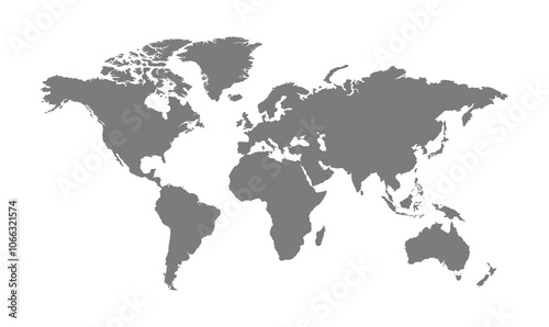 World map, vector isolated on white background. World map silhouette backdrop for, travel worldwide, infographic, earth geography, education, politics.