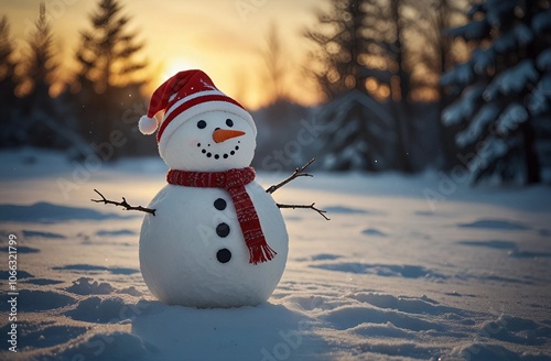 snowman on the snow