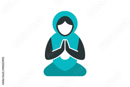 Prayer | isolated vector illustration on white background 