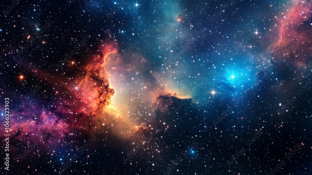 Starry Night Sky with Nebulas and Distant Galaxies Starry Night Sky with Nebulas and Distant Galaxies