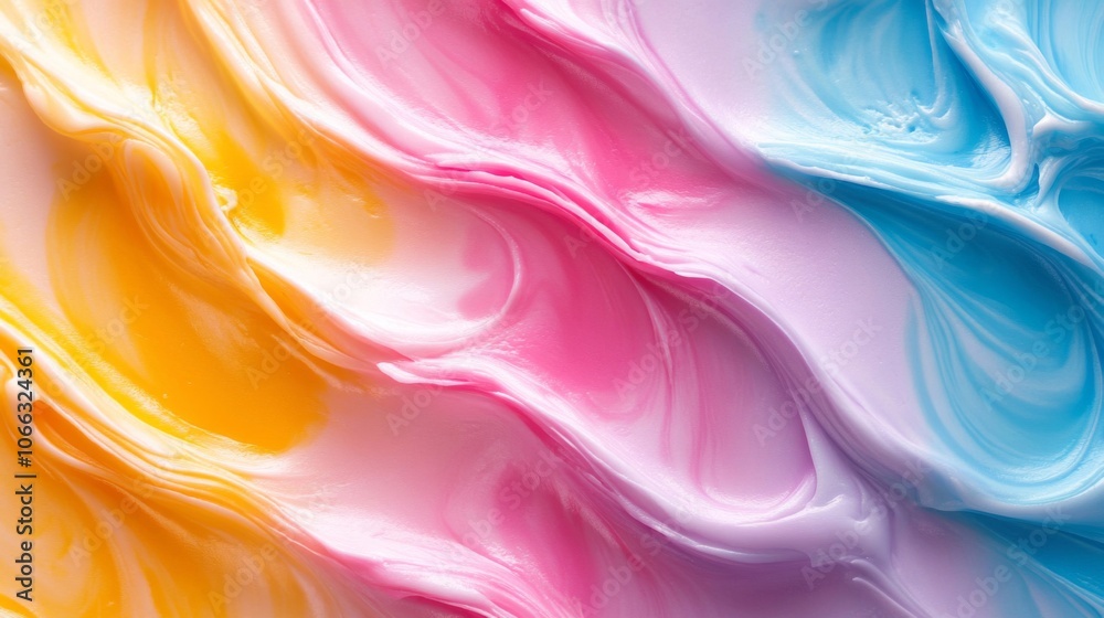 Swirling Pastel Colors of Creamy Frosting Swirling Pastel Colors of Creamy Frosting