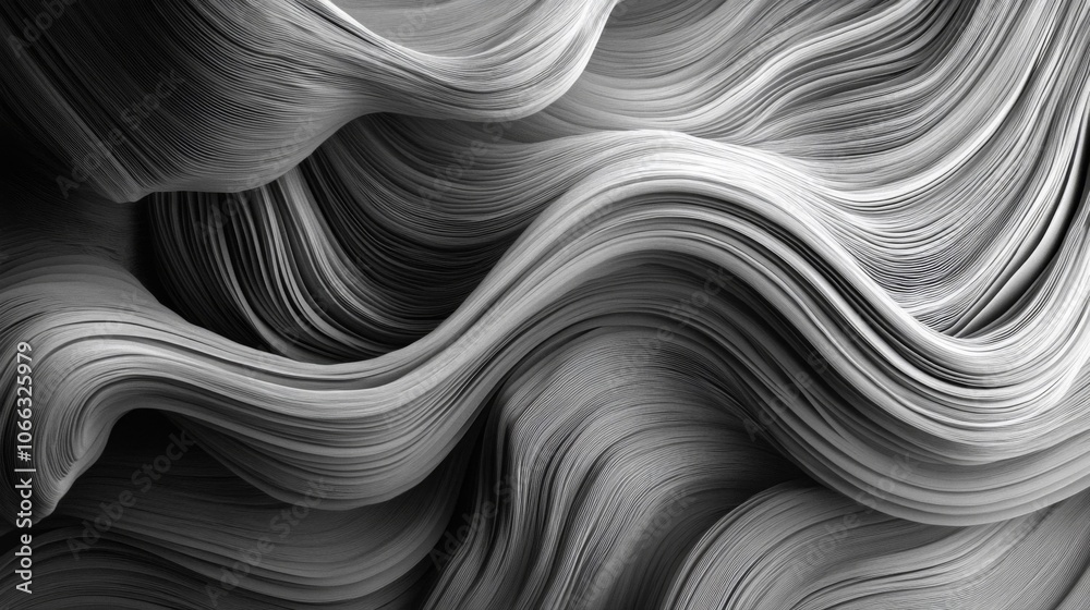 Obraz premium Abstract Monochromatic Wavy Texture