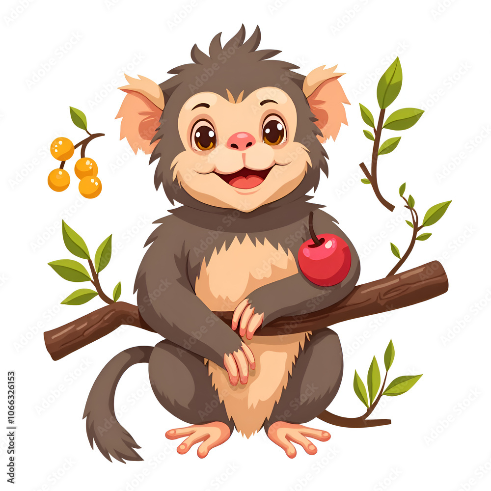 Naklejka premium This playful creature reminds us to cherish nature and the joy it brings to our lives, digital illustration of character design concept.