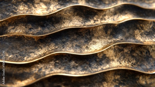 Abstract Wavy Gold Texture with a Distressed Finish