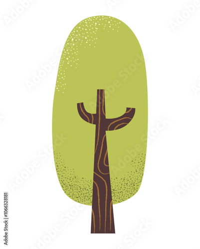 Textured Tree Illustration Hand Drawn Cute Vector