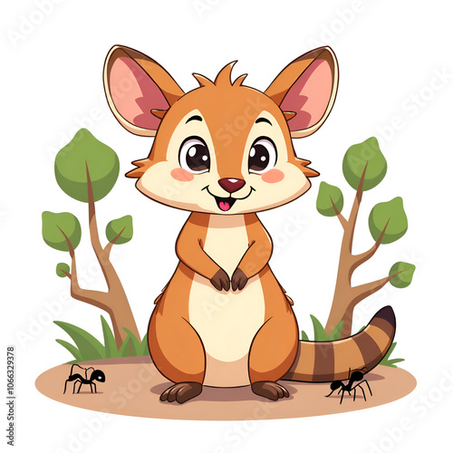 This adorable character reminds us of the joy found in nature s small wonders, digital illustration of cute animal character concept. photo