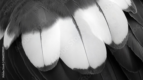 Black and White Bird Feathers Close-up photo