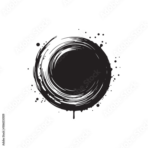 Vector Illustration of Ink Splash Silhouettes on White Background.