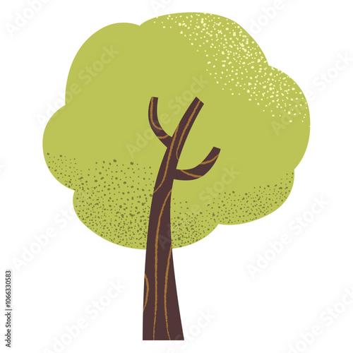 Textured Tree Illustration Hand Drawn Cute Vector
