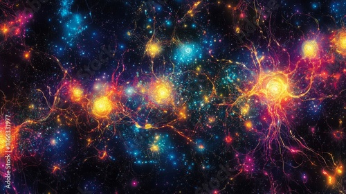 Cosmic Web of Interconnected Galaxies and Stars