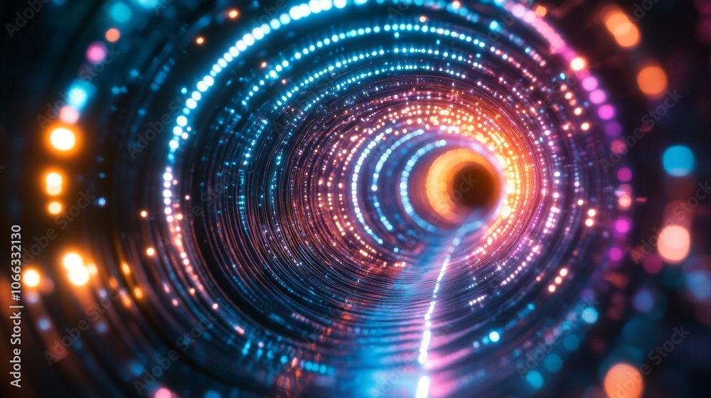 Abstract Circular Tunnel with Bright Lights