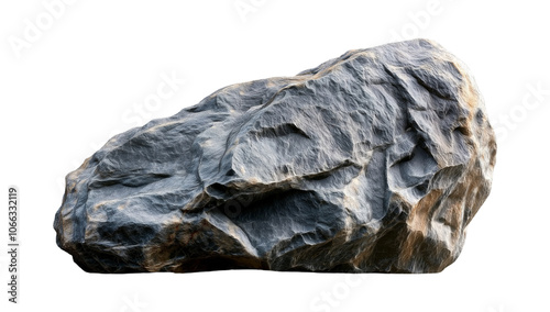 Photorealistic Large Rock Isolated on Transparent Background