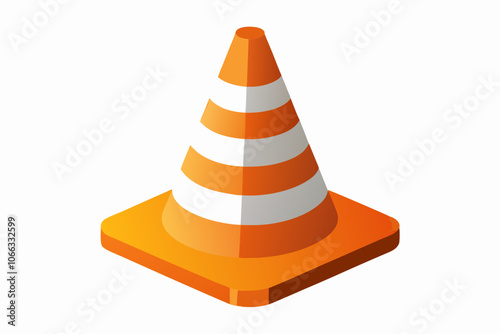 Traffic cone cartoon vector