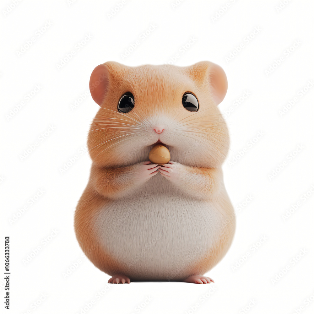A cute hamster and mouse with cheese on a white background, showcasing their small size and furry texture A cute hamster and mouse with cheese on a white background, showcasing their small size and furry texture