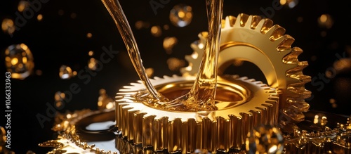 Wallpaper Mural Golden Gears Lubricated with Oil Torontodigital.ca