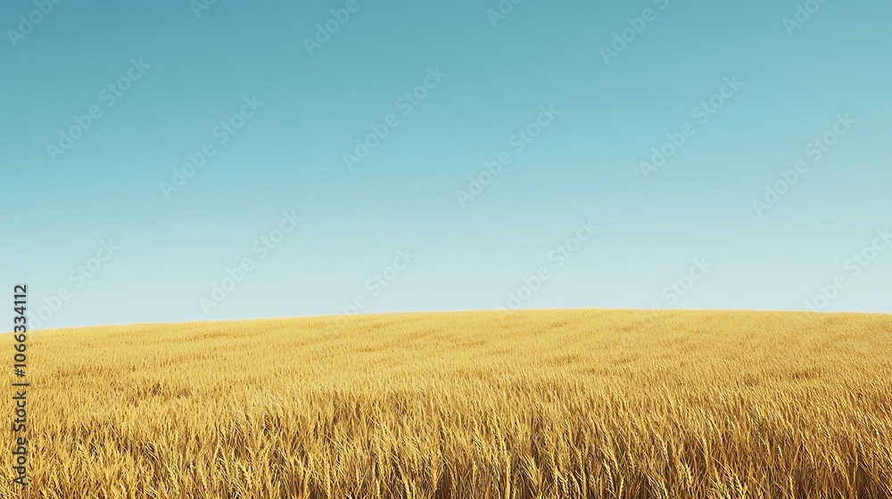 A field of golden wheat under a clear blue sky A field of golden wheat under a clear blue sky