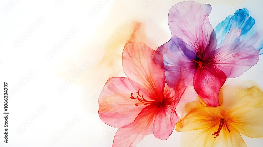 Fototapeta premium colorful flowers in water