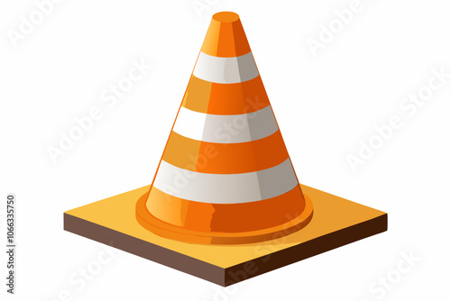 Traffic barrier isometric icon design