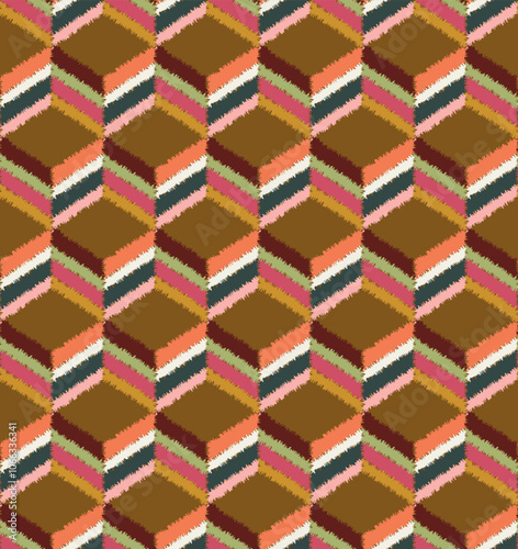 Vintage hand made kilim seamless pattern design. Geometric and linear ethnic patterns.