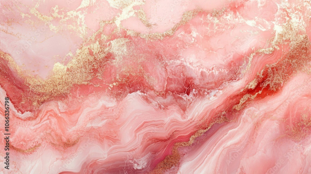 Abstract Pink and Gold Swirls with Glittering Texture Abstract Pink and Gold Swirls with Glittering Texture