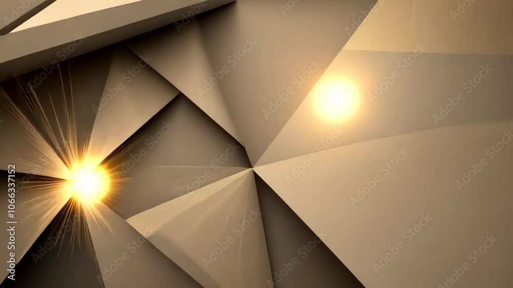 A light shines through geometric shapes in an abstract pattern A light shines through geometric shapes in an abstract pattern