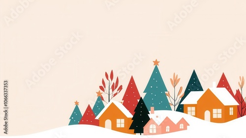 Celebrate the joy of christmas with cozy homes and festive trees in a winter wonderland scene