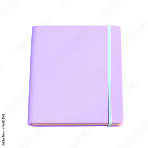 Pastel notebook. 3D blank white background