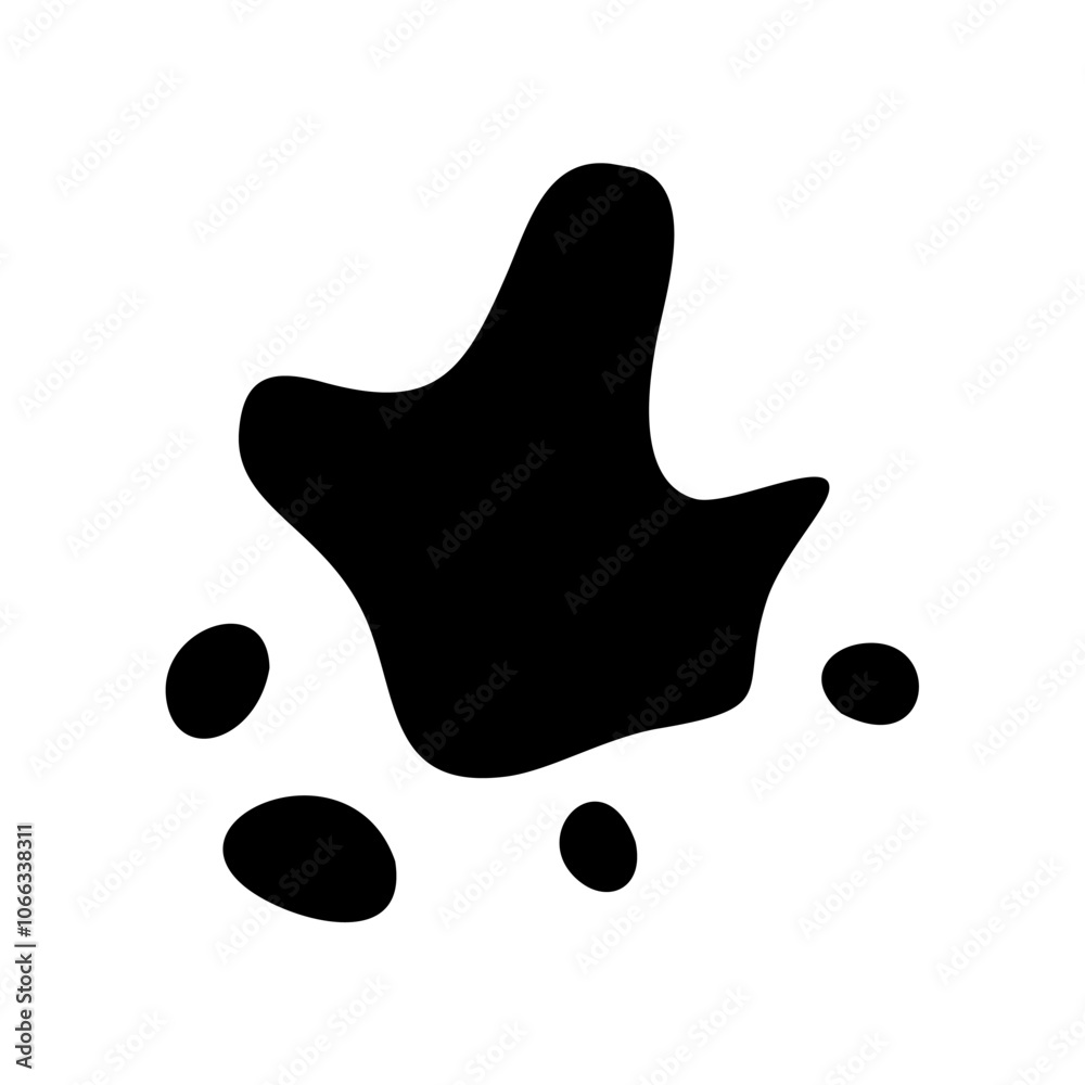 black paint spill icon, modern vector isolated on white background. black paint spill icon, modern vector isolated on white background.