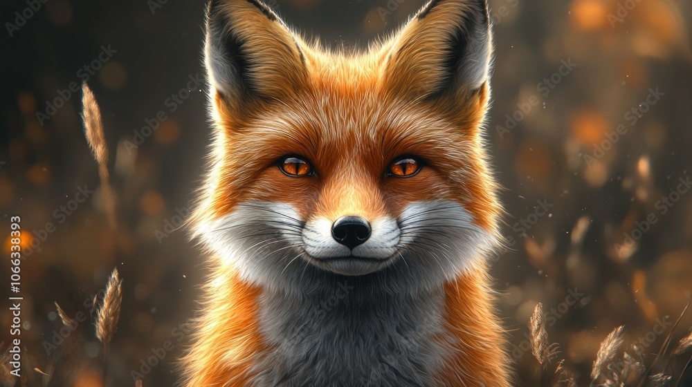 A close-up portrait of a red fox with a soft focus background, looking directly at the camera. A close-up portrait of a red fox with a soft focus background, looking directly at the camera.