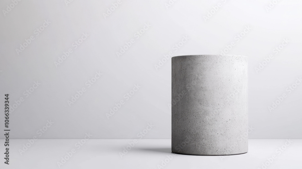 A minimalistic gray cylindrical object stands on a plain surface, creating a clean and modern aesthetic in a softly lit environment. A minimalistic gray cylindrical object stands on a plain surface, creating a clean and modern aesthetic in a softly lit environment.