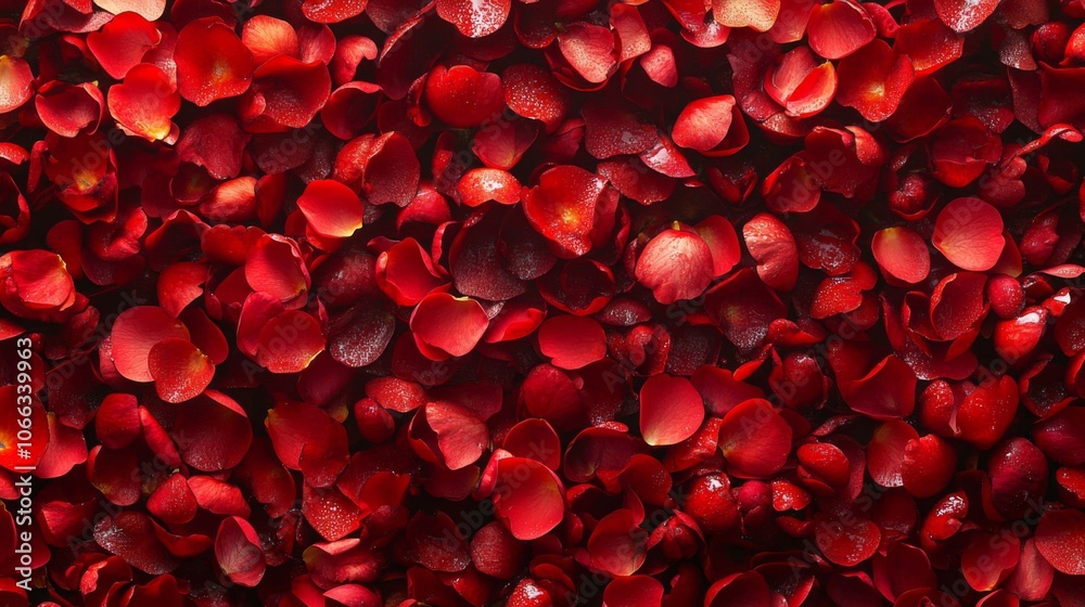 Close-up of Red Rose Petals with Water Droplets Close-up of Red Rose Petals with Water Droplets