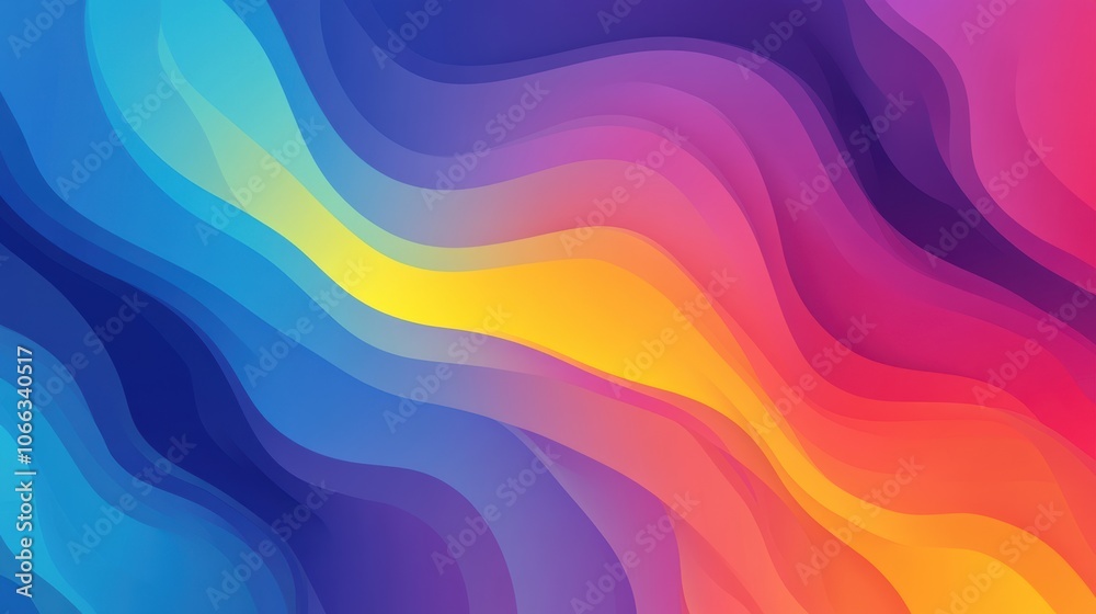 Obraz premium A seamless rainbow gradient pattern, with a smooth transition of bright colors from red to violet