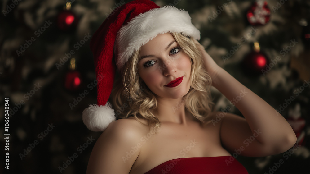 beautiful woman Santa beautiful woman Santa