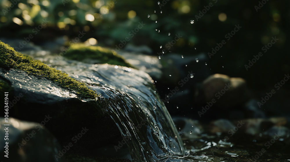 water flowing in the forest water flowing in the forest