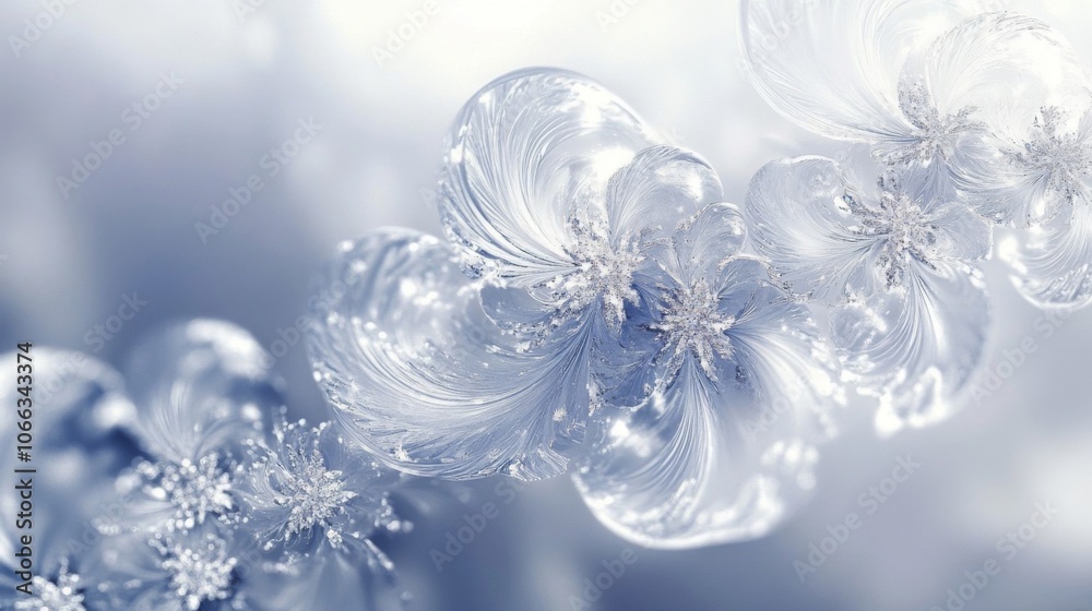 Delicate Ice Crystals Forming a Floral Pattern Delicate Ice Crystals Forming a Floral Pattern