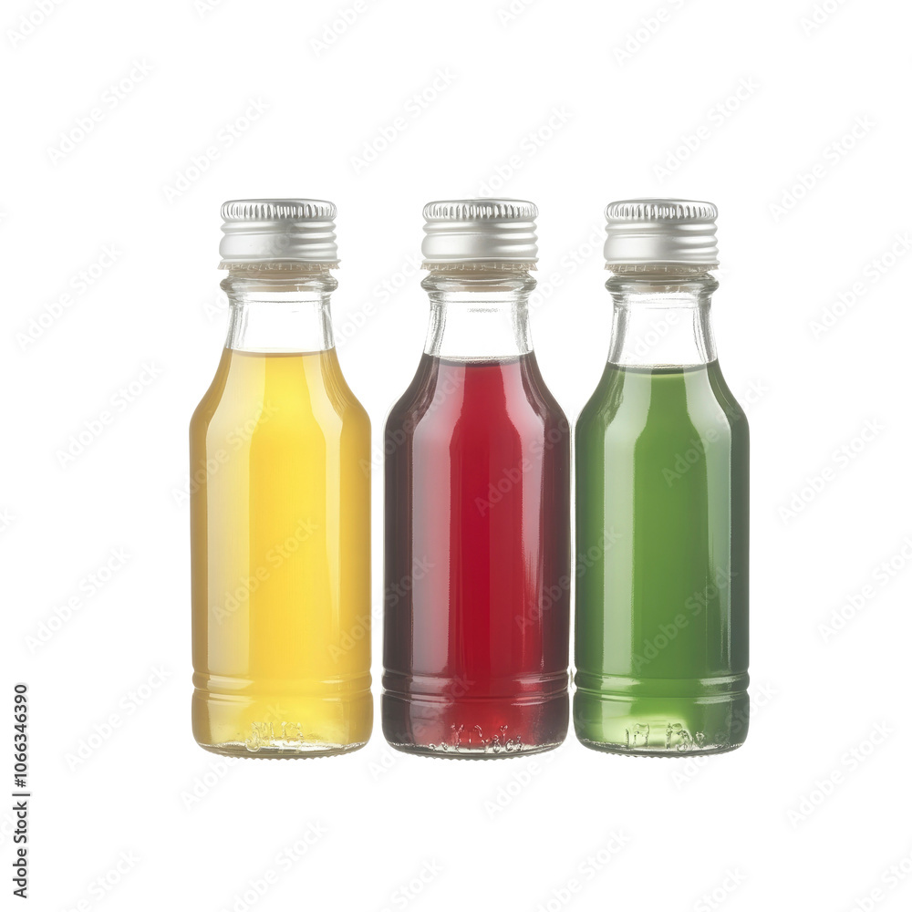 Three Bottles of Colorful Liquid