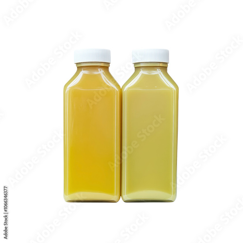 Two Bottles of Juice on White Background