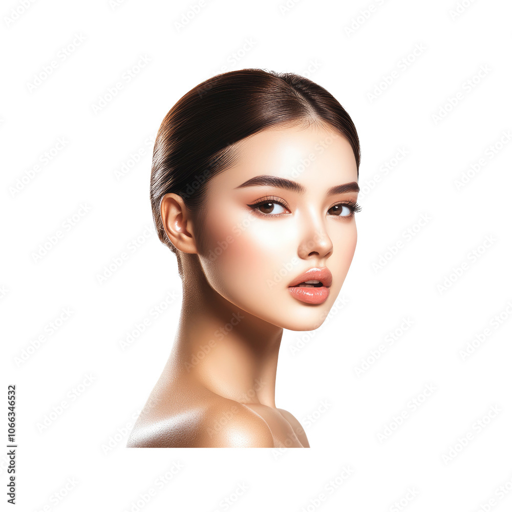 Fototapeta premium Beautiful Woman with Smooth Skin and Natural Makeup