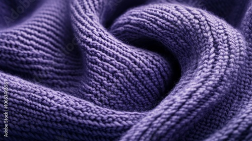 Close-up Texture of a Purple Knit Fabric