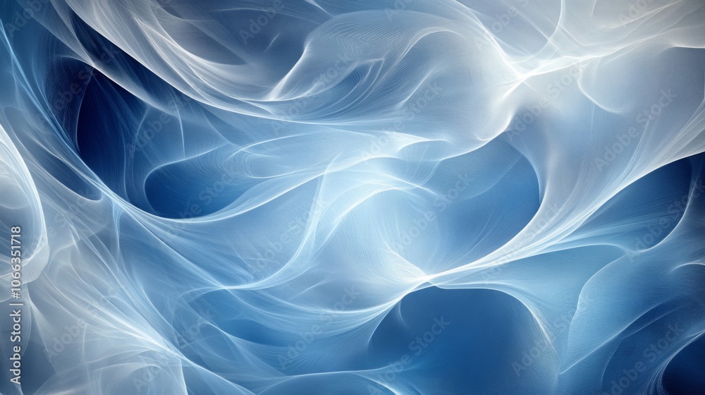 Abstract White Swirling Lines on a Blue Background Abstract White Swirling Lines on a Blue Background