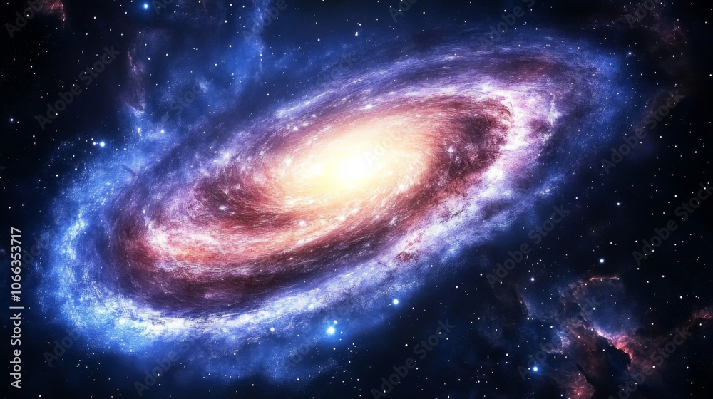 A Spiraling Galaxy in a Starry Night Sky A Spiraling Galaxy in a Starry Night Sky
