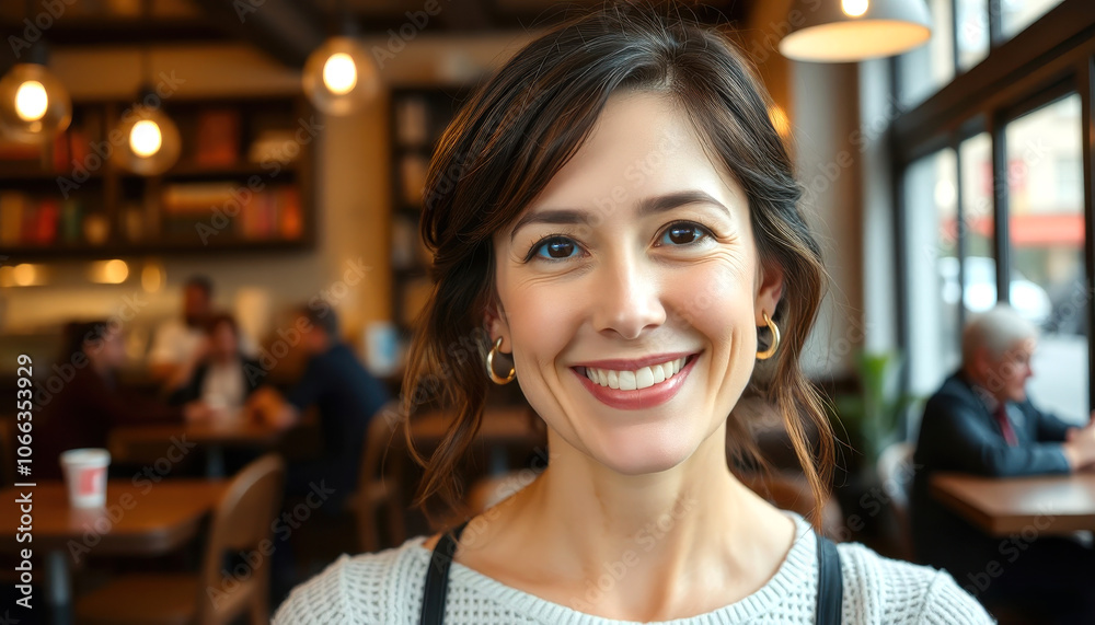 portrait of a smiling woman in office portrait of a smiling woman in office