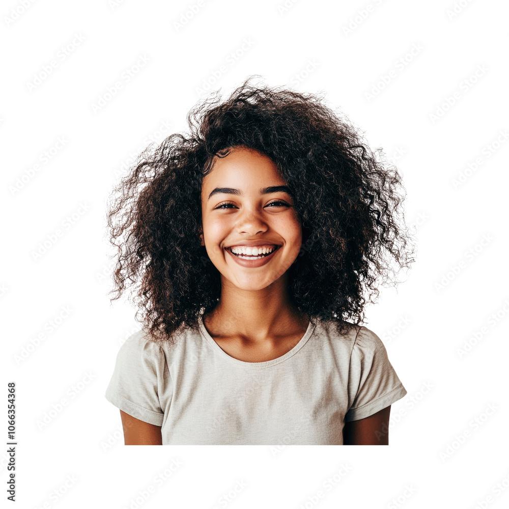 Portrait of a Happy Young Woman with Afro Hair Portrait of a Happy Young Woman with Afro Hair