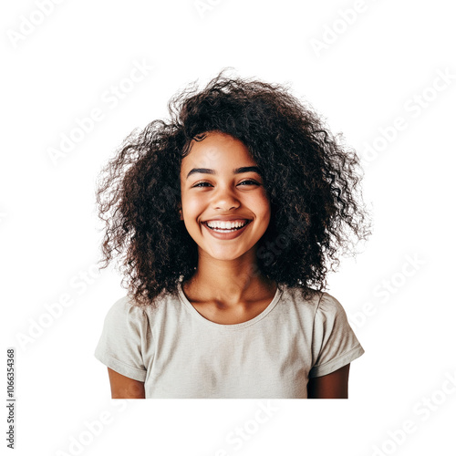 Portrait of a Happy Young Woman with Afro Hair