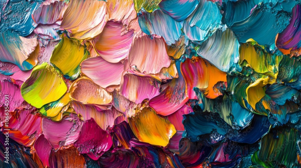 Abstract Oil Painting with Vibrant Colors and Textured Strokes Abstract Oil Painting with Vibrant Colors and Textured Strokes