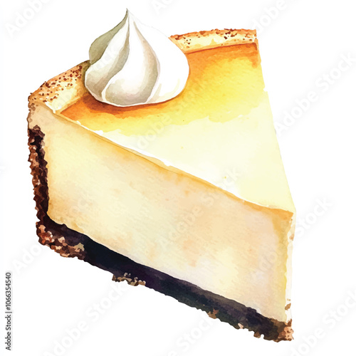 Cheesecake watercolor clipart illustration