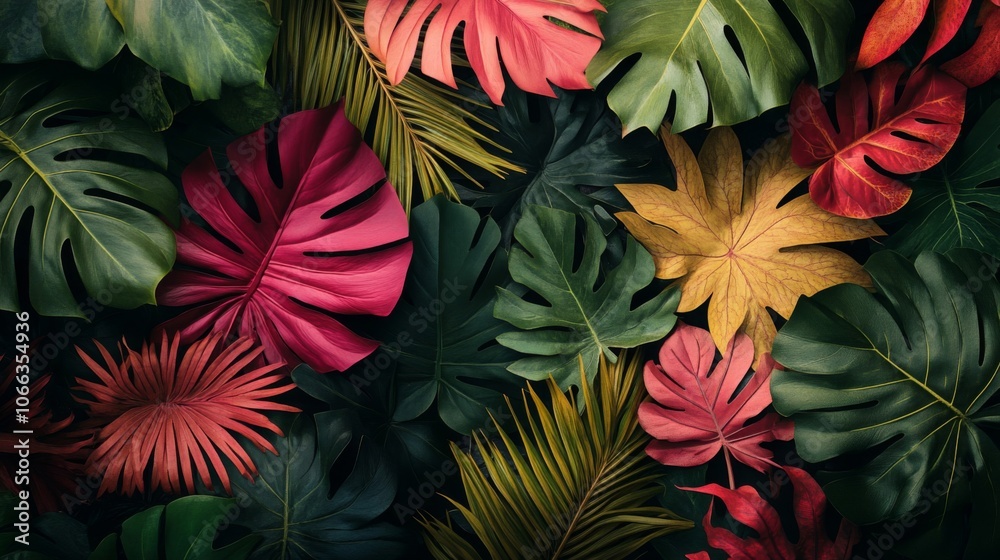 A Colorful Arrangement of Tropical Leaves A Colorful Arrangement of Tropical Leaves